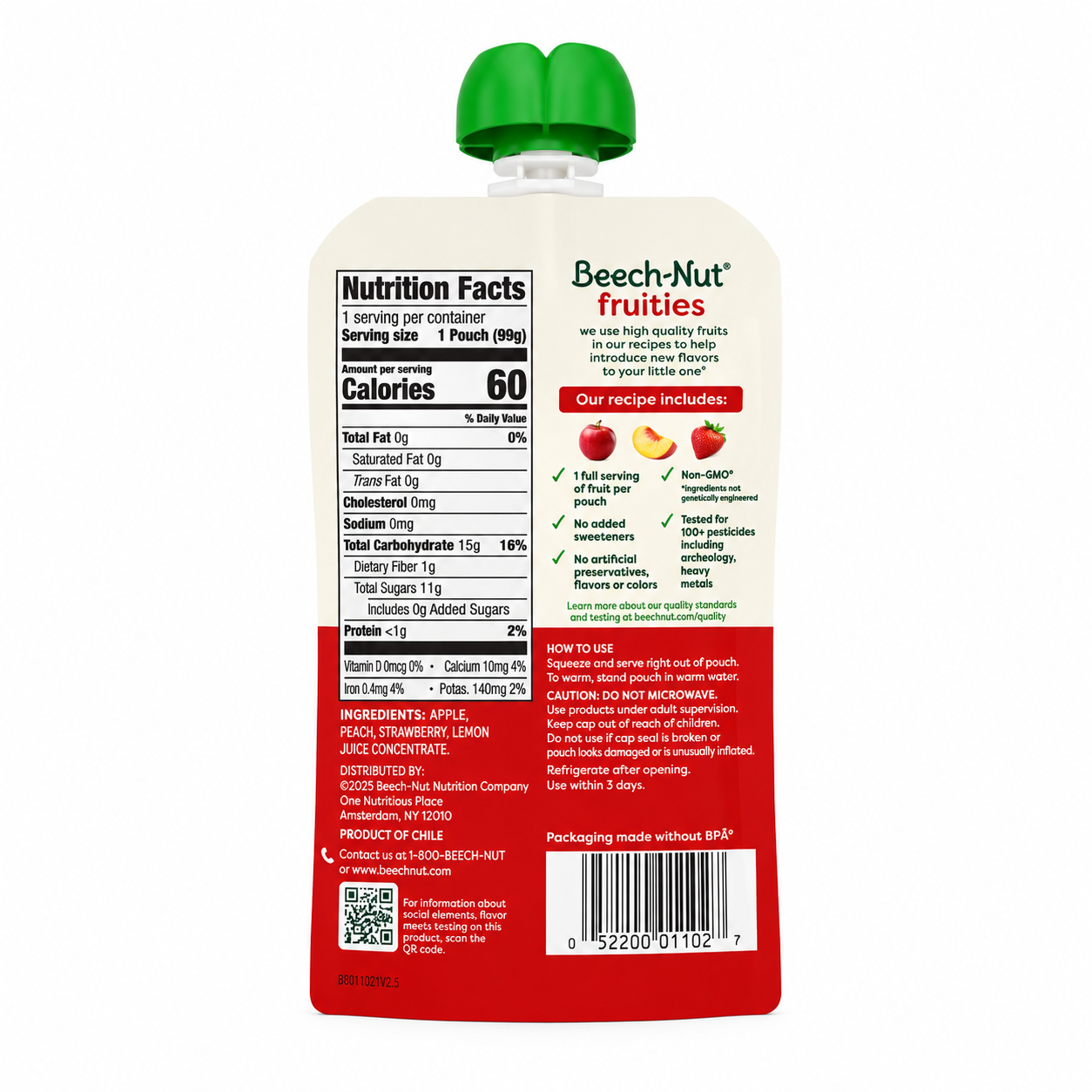 Compota de manzana, peach & fresa - Beech Nut