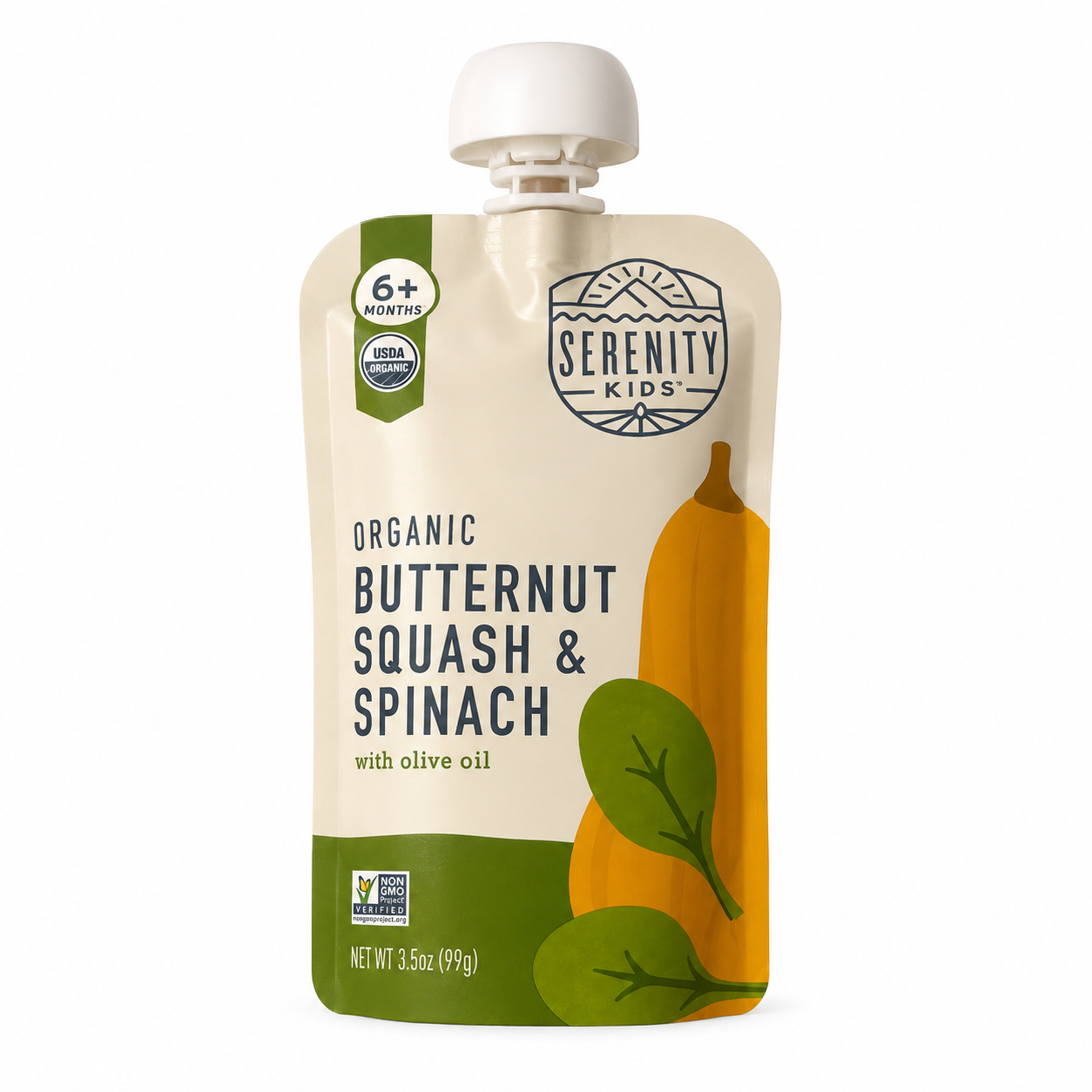 Compota de butternut squash & espinaca - Serenity Kids