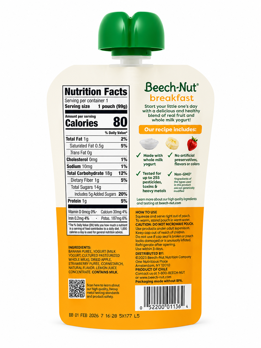 Compota de yogurt, guineo & fresa - Beech-Nut
