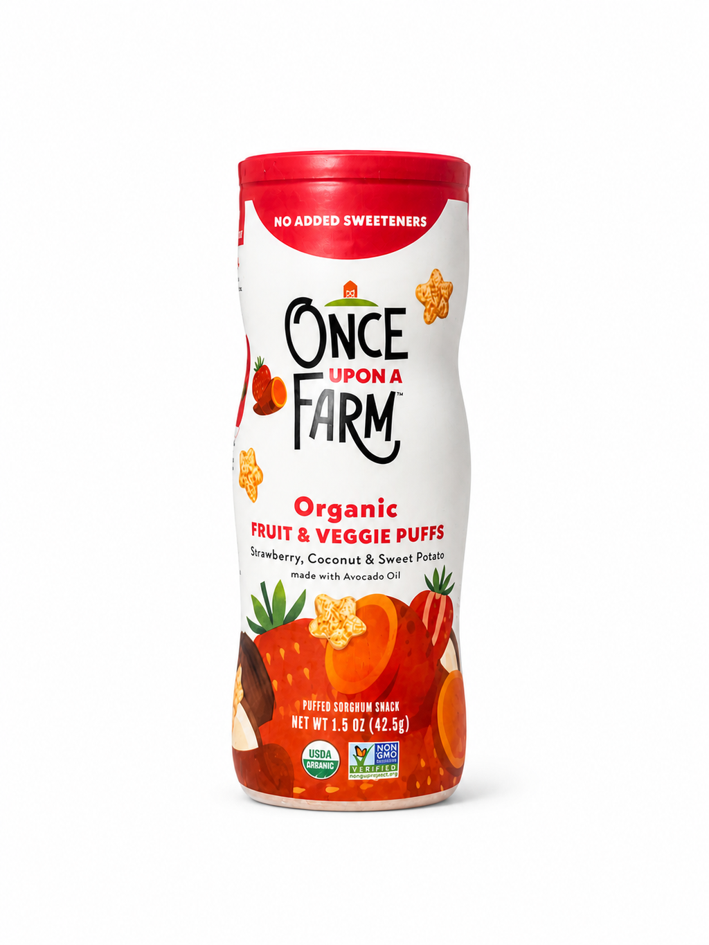Puffs de fresa, sweet potato & coco - Once Upon a Farm