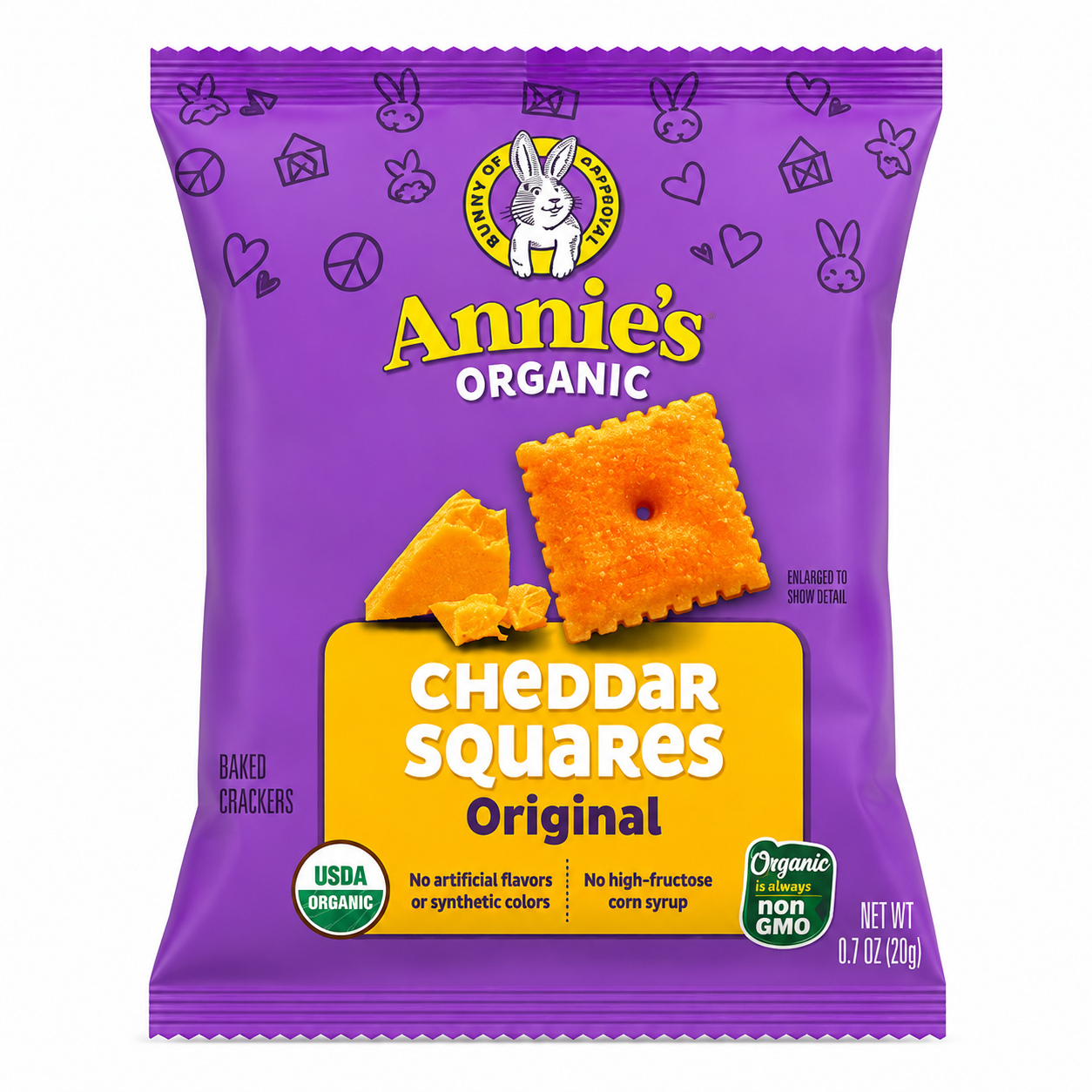 Cheddar squares crackers horneadas - Annies