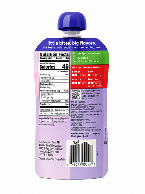 Compota de manzana & brocoli - Plum Organics