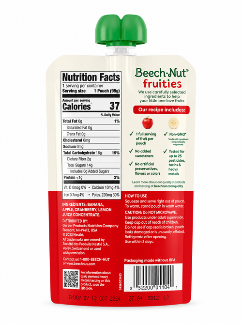 Compota de guineo, manzana & fresa - Beech-Nut